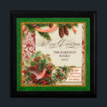 Vintage Victorian Christmas Dove Holly Pine Boughs Gift Box<br><div class="desc">COLOR PALETTE: Classic Christmas red, green and gold set the tone for this collection. DESIGN COLLECTION: Vintage Christmas Dove with Holly . Buy this as a gift for your own family or as a Christmas gift for friends, family or co-workers! Or as a corporate gift for business. It's so easy...</div>