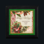 Vintage Victorian Christmas Dove Holly Pine Boughs Gift Box<br><div class="desc">COLOR PALETTE: Classic Christmas red, green and gold set the tone for this collection. DESIGN COLLECTION: Vintage Christmas Dove with Holly . Buy this as a gift for your own family or as a Christmas gift for friends, family or co-workers! Or as a corporate gift for business. It's so easy...</div>