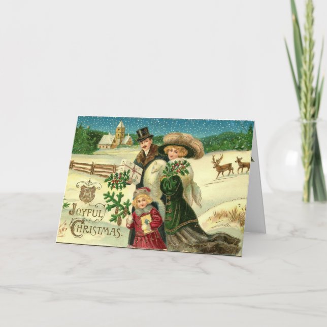 Vintage Victorian Christmas Greeting Invitations (Front)