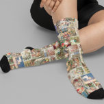 Vintage Victorian Christmas Holiday Santa  Socks<br><div class="desc">This design may be personalised by choosing the Edit Design option. You may also transfer onto other items. Contact me at colorflowcreations@gmail.com or use the chat option at the top of the page if you wish to have this design on another product or need assistance with this design. See more...</div>