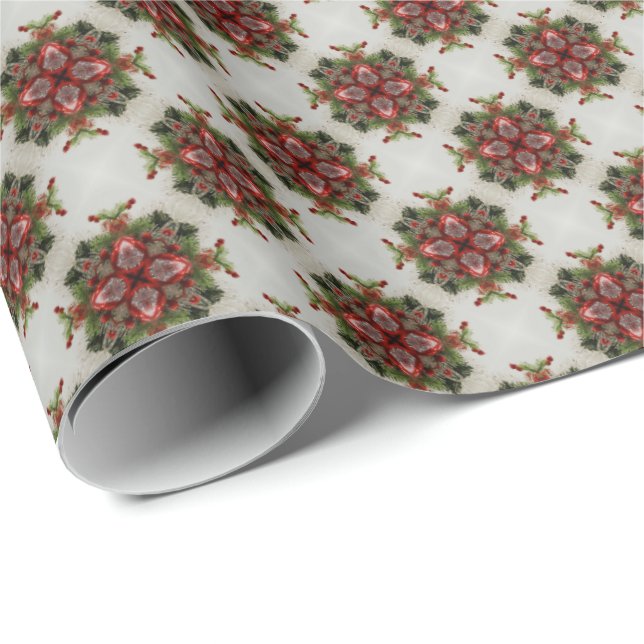 Vintage Victorian Christmas Pattern Wrapping Paper (Roll Corner)