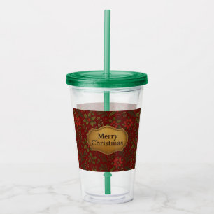 Vintage, Victorian Christmas patterned Acrylic Tumbler