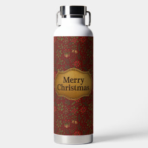 Vintage, Victorian Christmas patterned Water Bottle