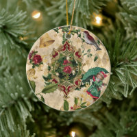 Vintage Victorian Christmas Rose Collage