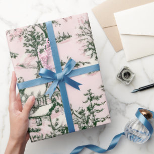 Vintage Victorian Christmas Toile Pattern Wrapping Paper