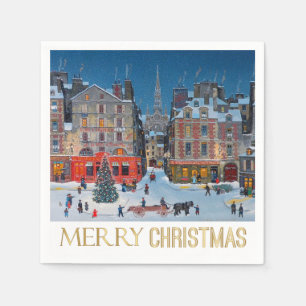 Vintage Victorian Christmas Village   Napkin