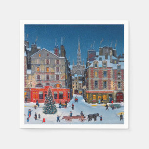 Vintage Victorian Christmas Village Napkin