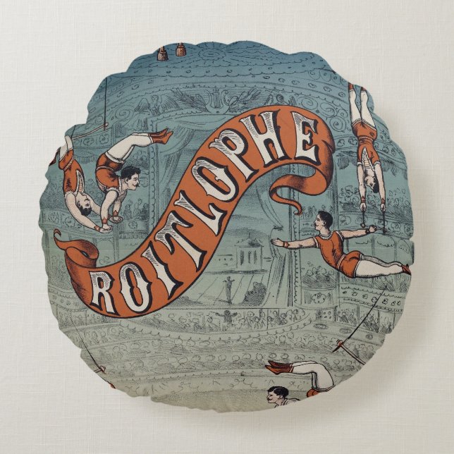 Vintage Victorian Circus  Round Cushion (Front)