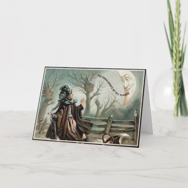 Vintage Victorian Compliments Christmas Card (Front)