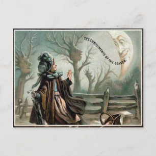 Vintage Victorian Compliments Christmas Postcard