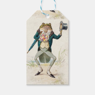 Vintage Victorian Dapper Toad In Morning Dress Gift Tags