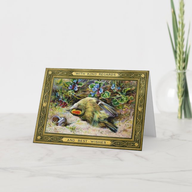 Vintage Victorian Dead Bird Christmas Card (Front)