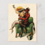 Vintage Victorian Devil and Woman Postcard<br><div class="desc">Vintage Victorian Devil and Woman Postcard. High quality,  custom restored image.</div>
