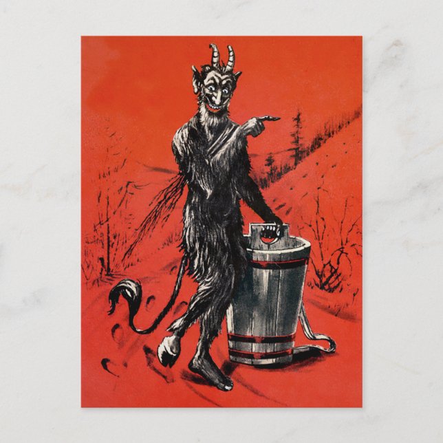 Vintage Victorian Devil Krampus Postcard (Front)