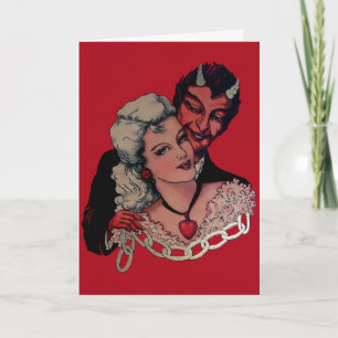 Vintage Victorian Devil Valentines Day Card
