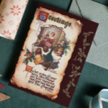 Vintage Victorian Dickens Christmas Carol Greeting Holiday Postcard<br><div class="desc">A vintage victorian christmas greeting like an old letter parchment with an illustration from A Christmas Carol by Charles Dickens. Digitally restored by me.</div>