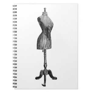 Vintage Victorian Dressform, Full Body Spiral Notebook