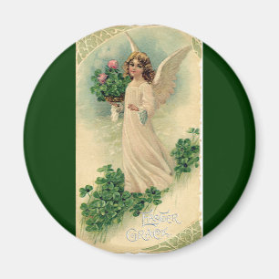 Vintage Victorian Easter Angel with Flowers Magnet