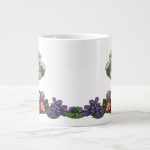 Vintage Victorian Easter Bunny, Flowers and Eggs Large Coffee Mug