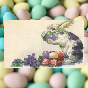 Vintage Victorian Easter Bunny, Flowers and Eggs Rectangular Sticker