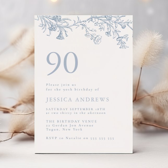 Vintage Victorian Elegant 90th Birthday  Invitation (Creator Uploaded)