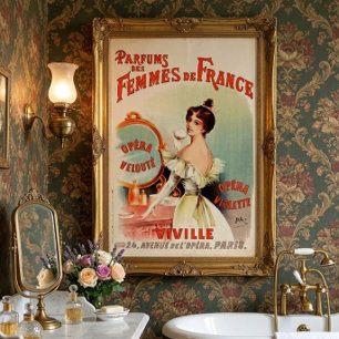 Vintage Victorian Era 1899 French Perfume Ad Poster