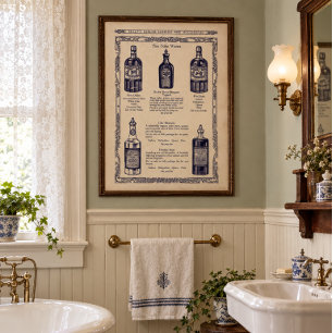 Vintage Victorian Era Beauty Parlour Toilet Water Poster
