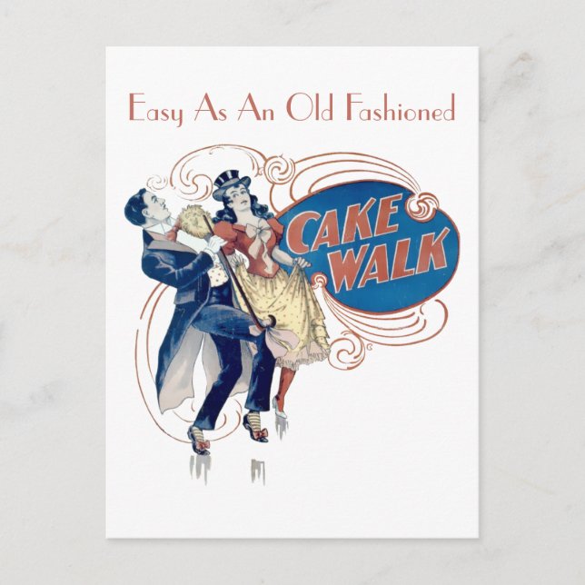 Vintage Victorian Era Cakewalk Postcard (Front)