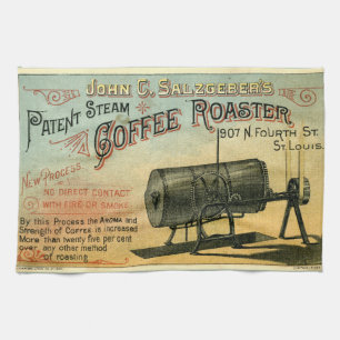 Vintage Victorian Era Coffee Roaster Ad Tea Towel