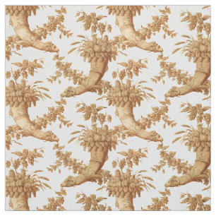 Vintage Victorian Era Cornucopia Fruit Damask Fabric
