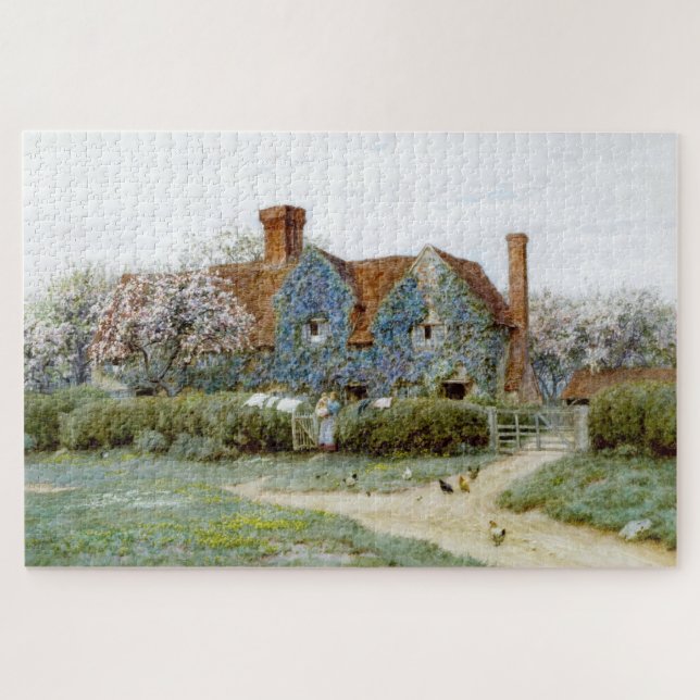 Vintage Victorian Era Country Cottage Jigsaw Puzzle (Horizontal)