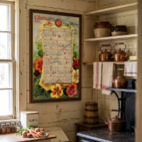 Vintage Victorian Era Flower Seed Catalogue Calend