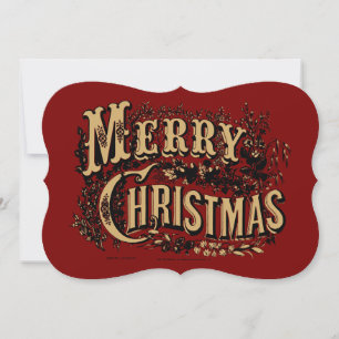 Vintage Victorian Era Merry Christmas Color Holida Holiday Card