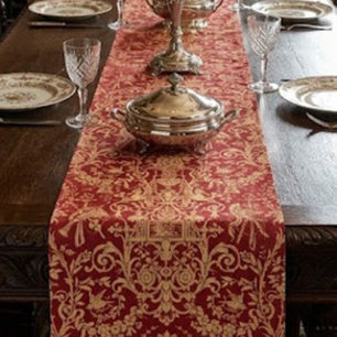Vintage Victorian Era Peacock Griffin Pattern Short Table Runner