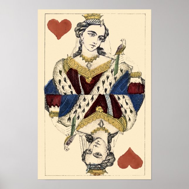 Vintage Victorian Era Queen Of Hearts Poster (Front)