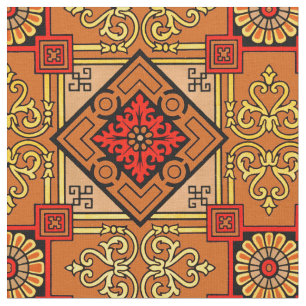 Vintage Victorian Era Scroll And Classic Pattern Fabric