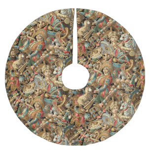 Vintage Victorian Era Toys Pattern Brushed Polyester Tree Skirt