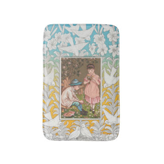 Vintage VIctorian Era Valentine's Day Card, 1876 Bath Mat