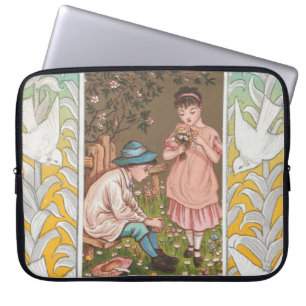 Vintage VIctorian Era Valentine's Day Card, 1876 Laptop Sleeve