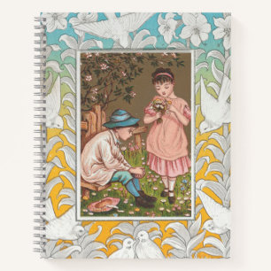 Vintage VIctorian Era Valentine's Day Card, 1876 Notebook