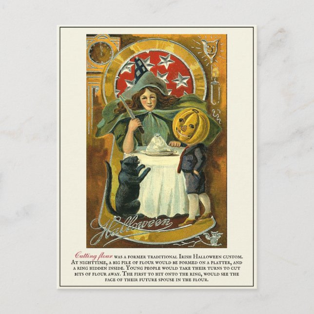 Vintage Victorian Erstwhile Halloween Traditions Postcard (Front)
