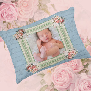 Vintage Victorian Faded Damask Photo Decorative Cushion