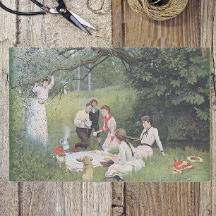 Vintage Victorian Family Picnic Woods Tissue Paper