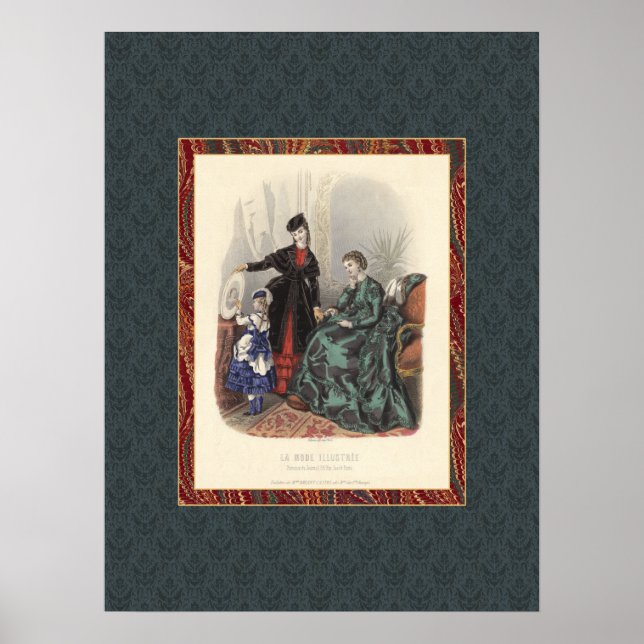 Vintage Victorian Fashion Beauties Antique Print (Front)