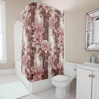 Vintage Victorian Floral Pattern in Dusty Pink Shower Curtain