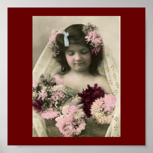 Vintage Victorian Flower Girl Art Print