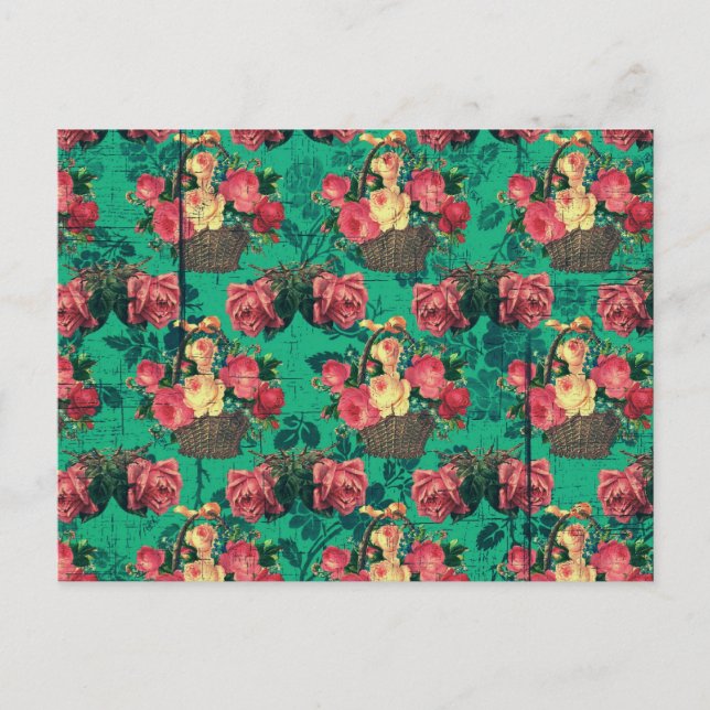 Vintage Victorian Flowers Postcard (Front)