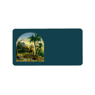 Vintage Victorian Folk Art, Noah's Ark by Hidley Label