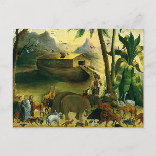 Vintage Victorian Folk Art, Noah's Ark by Hidley Postcard