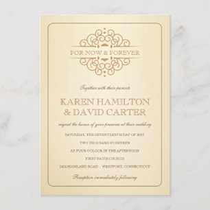 Vintage Victorian Formal Wedding Invitations